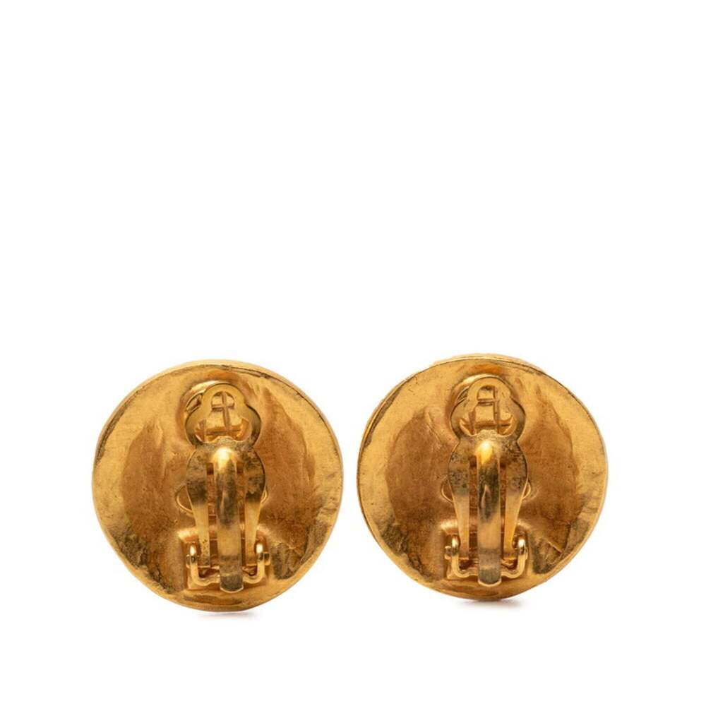CHANEL Authentic Gold Logo Earrings - Picture 2 of 3